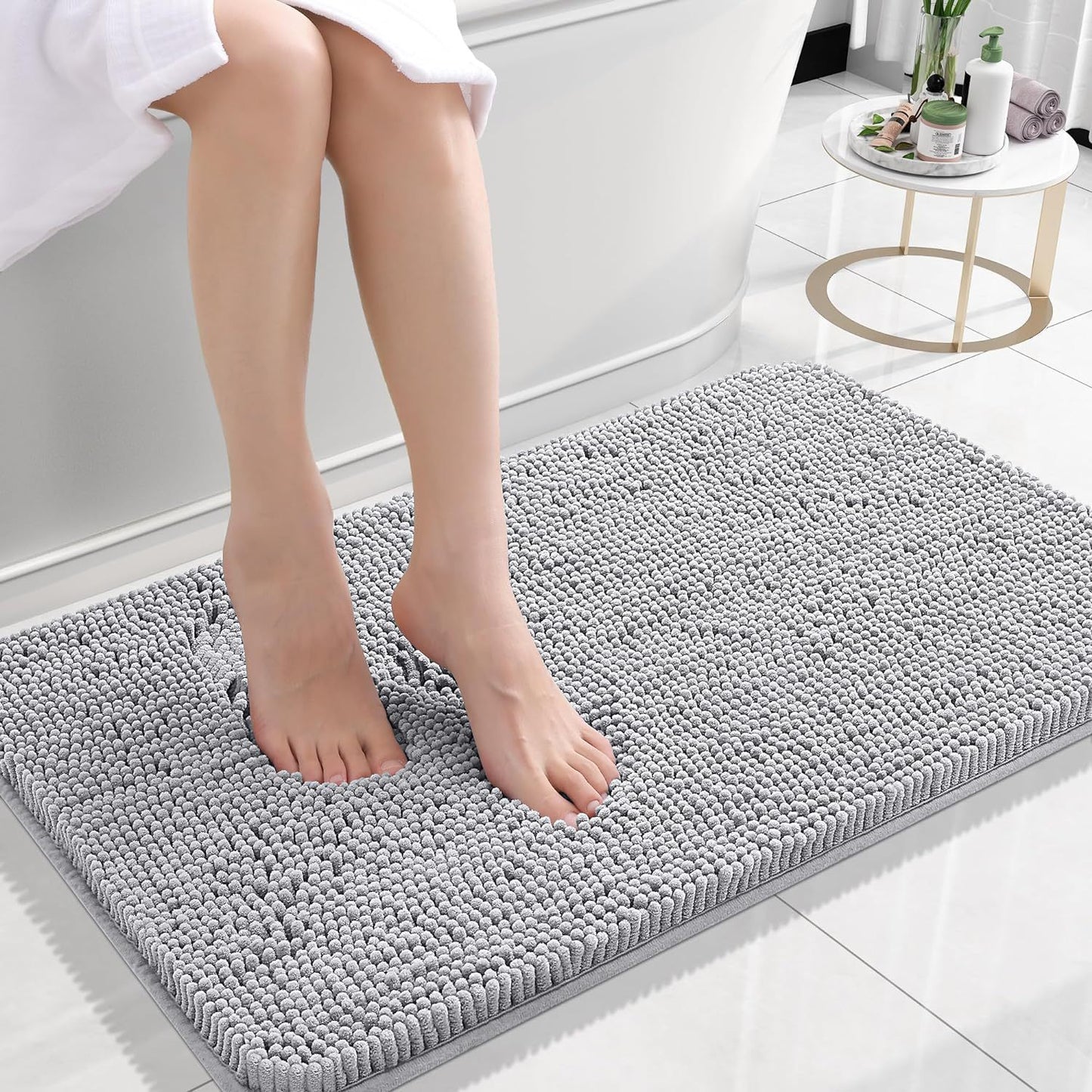 Long Wool Chenille Non-Slip Floor Mat - Absorbent & Stylish