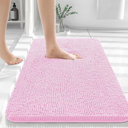 Long Wool Chenille Non-Slip Floor Mat - Absorbent & Stylish