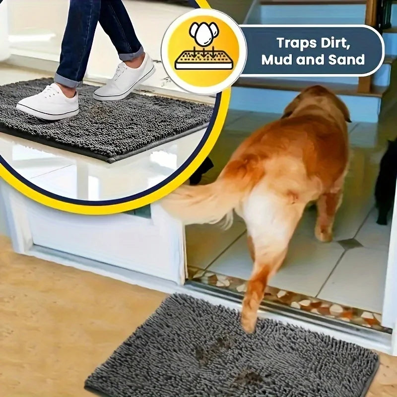 Quick-Dry Dog Doormat: Absorbs Moisture, Non-Slip, Washable