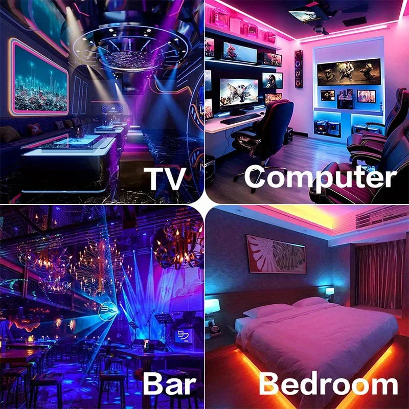 RGB Neon Lights Strip 1-5M Bluetooth App Remote Waterproof