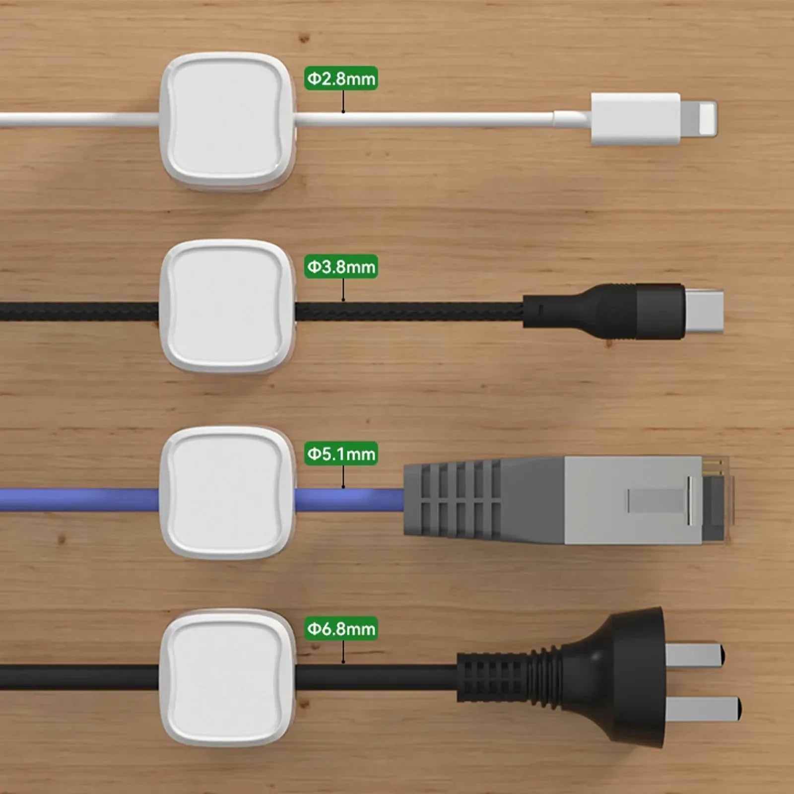 Cable Management Clips: Magnetic Under Desk Organizer